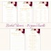 Burgundy Bridal shower games bundle, pink Bridal Shower games bundle,61c